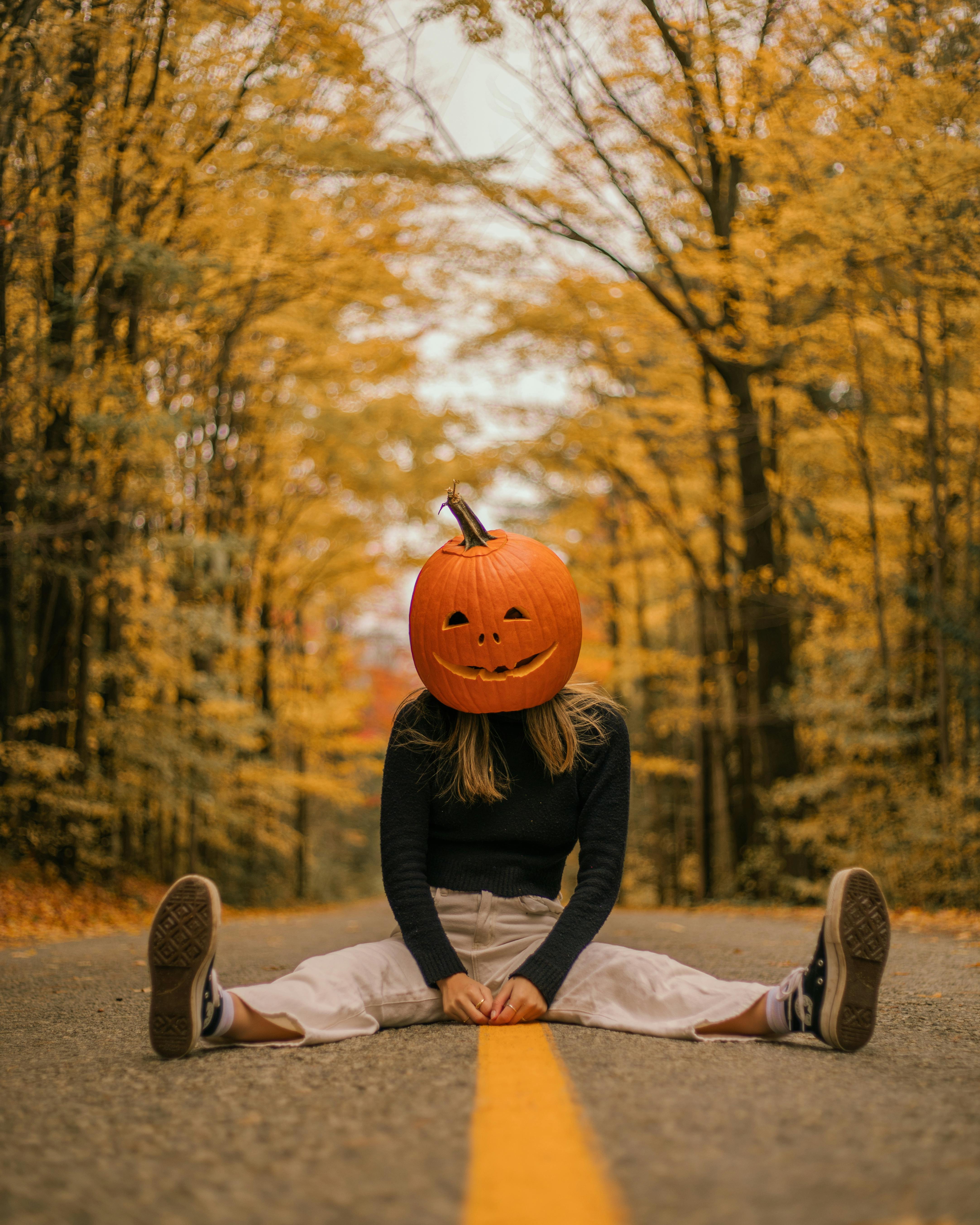 Person with pumpkin head